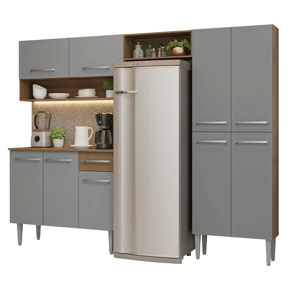 Cocina Compacta 229 cm Emilly Marrón/Gris 017 - Image 3