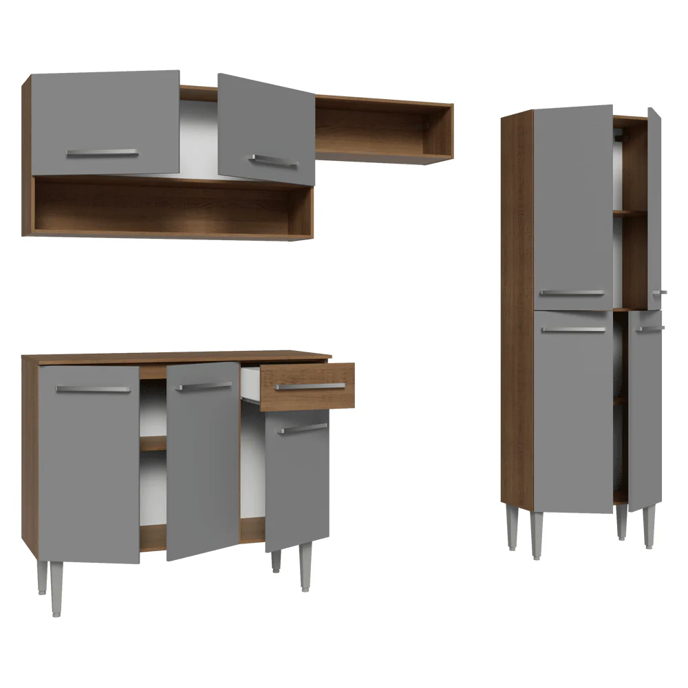 Cocina Compacta 229 cm Emilly Marrón/Gris 017 - Image 7