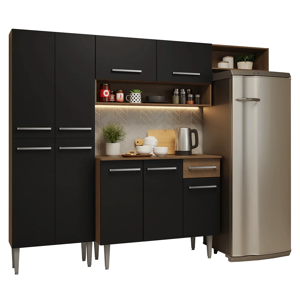 Cocina Compacta 229 cm Emilly Marrón/Negro 016 - Image 3
