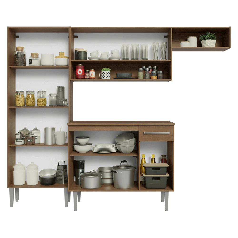 Cocina Compacta 229 cm Emilly Marrón/Negro 016 - Image 5
