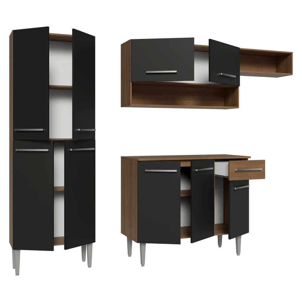 Cocina Compacta 229 cm Emilly Marrón/Negro 016 - Image 8