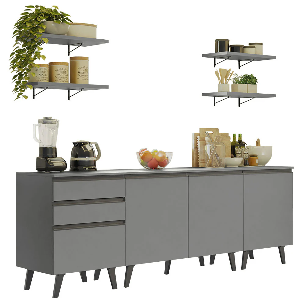 Cocina Compacta 240 cm Gris Nice Madesa 01 - Image 3