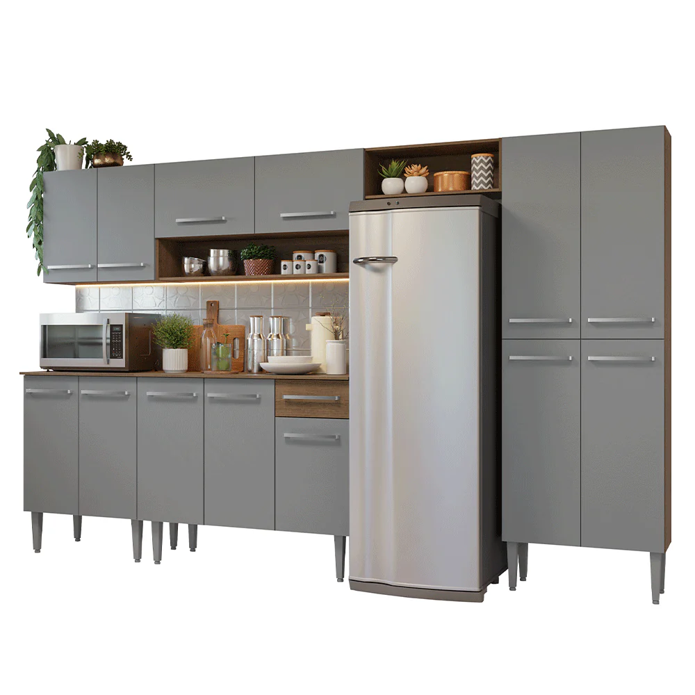 Cocina Compacta 293 cm Emilly Marrón/Gris 011 - Image 3