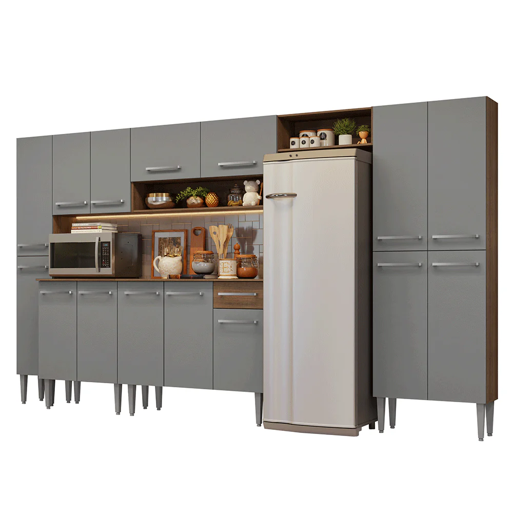Cocina Compacta 325 cm Emilly Marrón/Gris 07 - Image 3