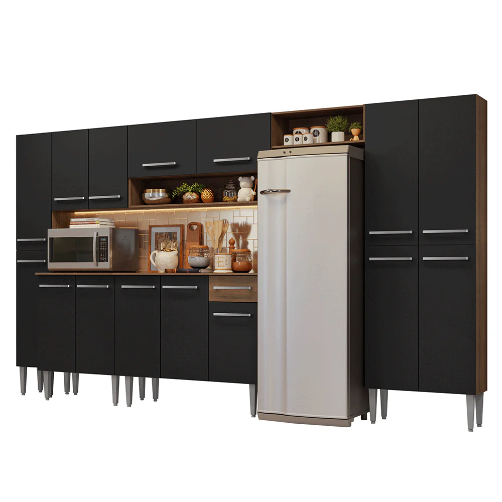 Cocina Compacta 325 cm Emilly Marrón/Negro 07 - Image 3