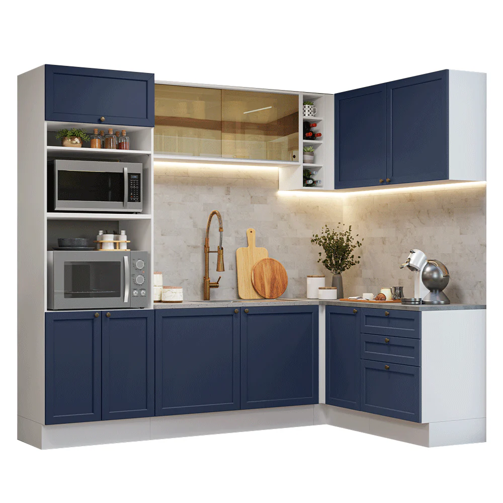 Cocina Esquinera 399 cm Vik Blanco/Azul 02 - Image 3