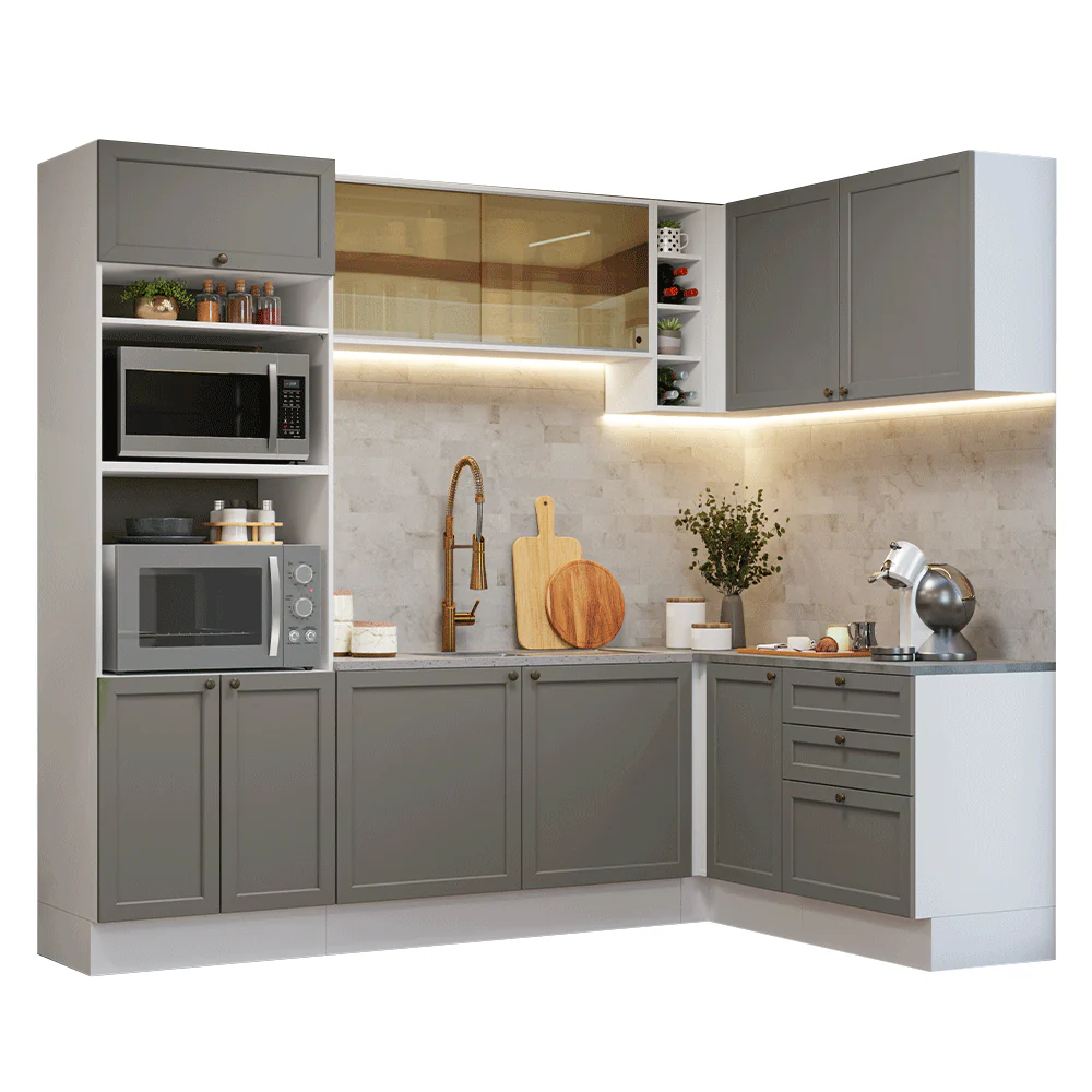 Cocina Esquinera 399 cm Vik Blanco/Gris 02 - Image 3