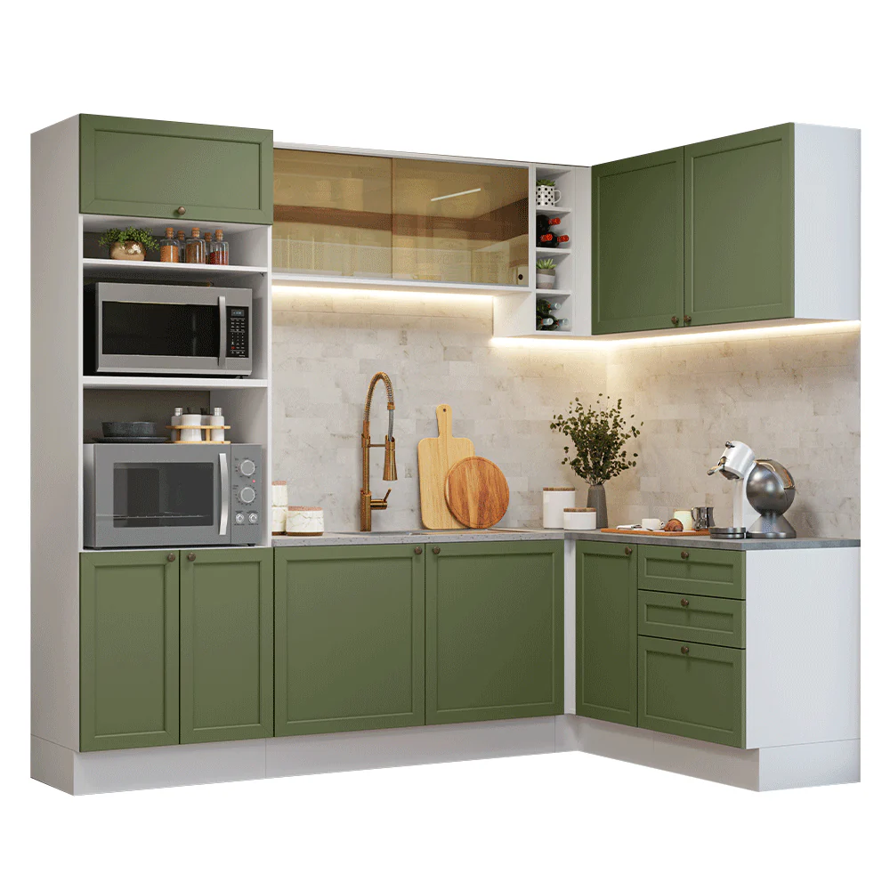 Cocina Esquinera 399 cm Vik Blanco/Verde 02 - Image 3