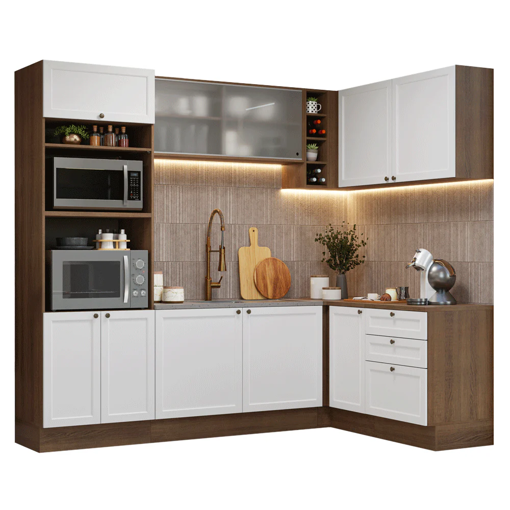 Cocina Esquinera 399 cm Vik Marrón/Blanco 01 - Image 3