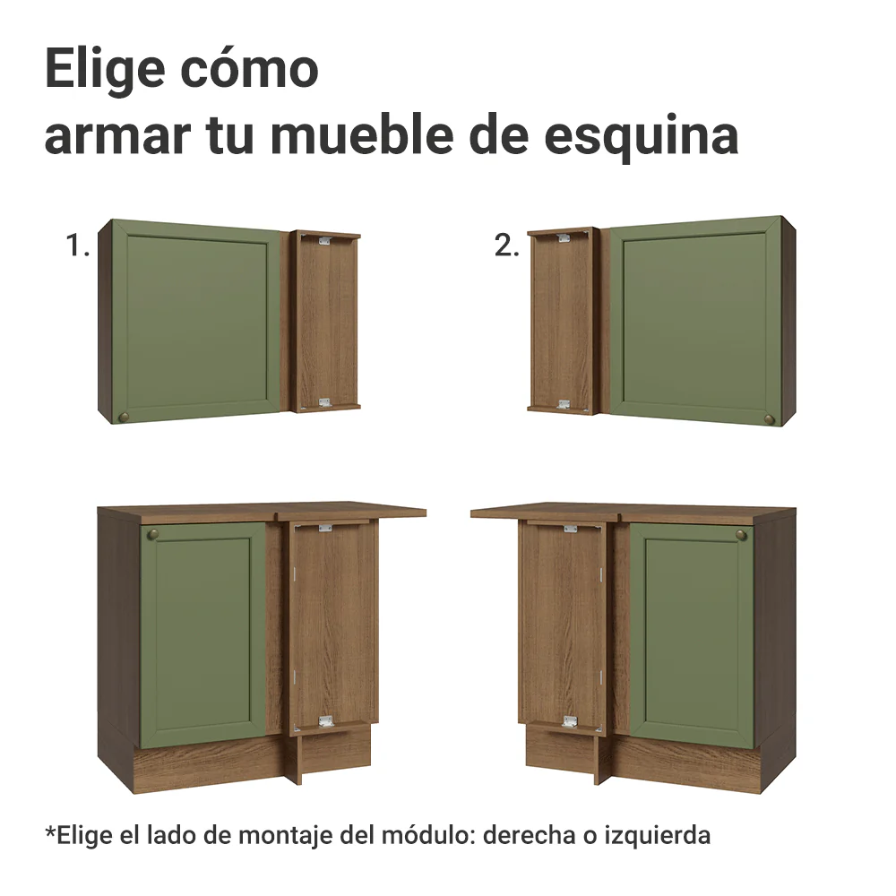 Cocina Esquinera 399 cm Vik Marrón/Verde 01 - Image 8