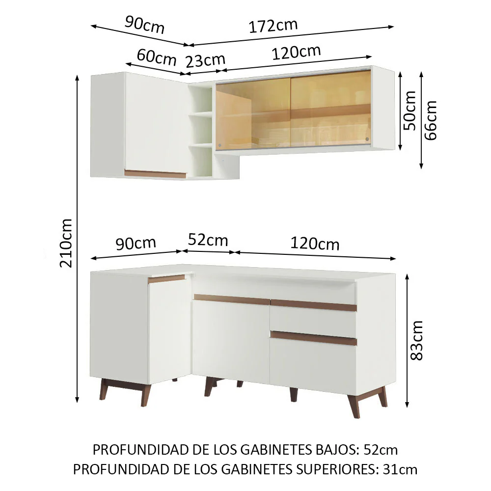 Combo completo de Cocina Esquinera 262 cm Reims Blanco 01 - Image 2