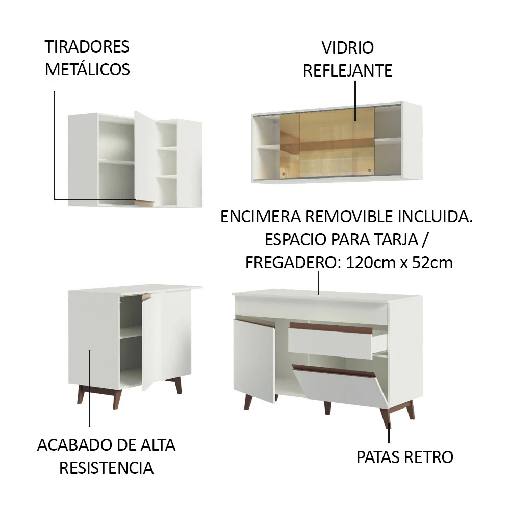 Combo completo de Cocina Esquinera 262 cm Reims Blanco 01 - Image 6