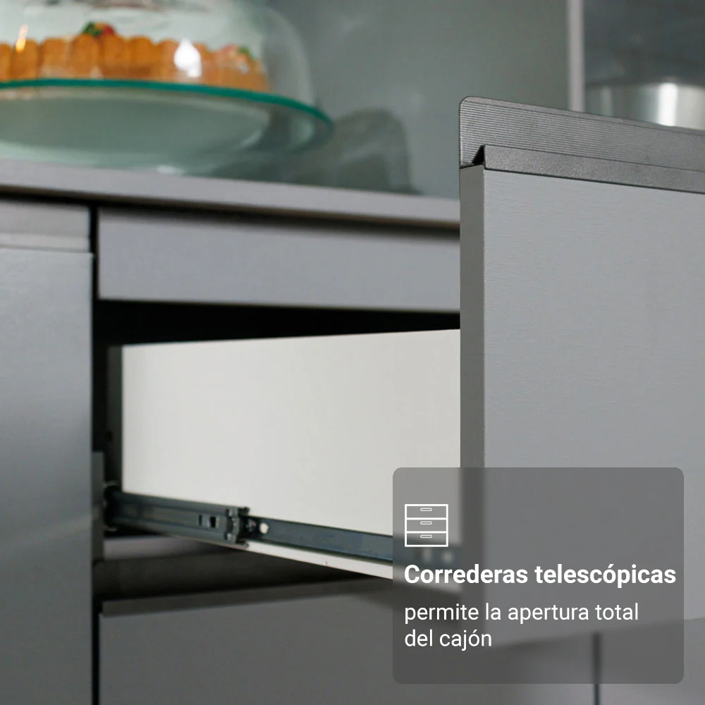 Combo completo de Cocina Esquinera 265 cm Gris Nice Madesa 05 - Image 6