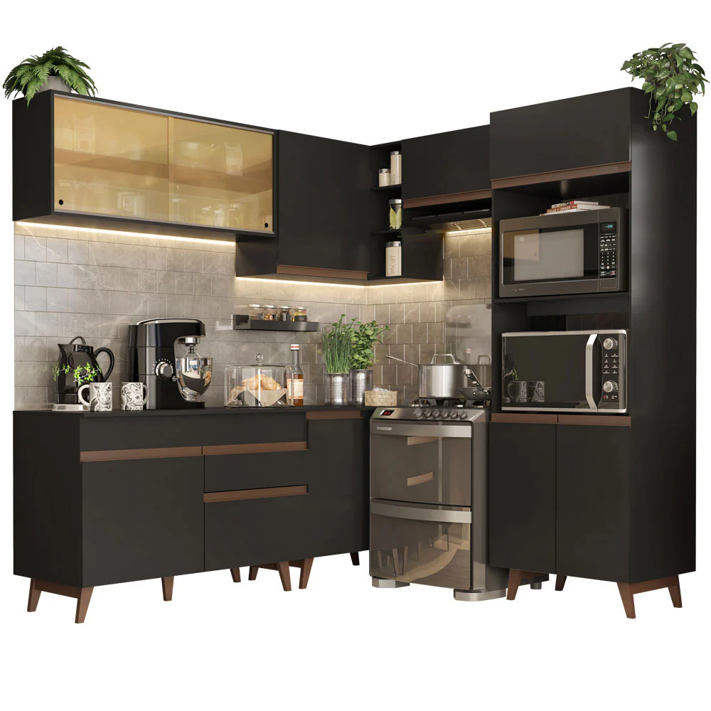 Combo completo de Cocina Esquinera 402 cm Reims Negro 02 - Image 3