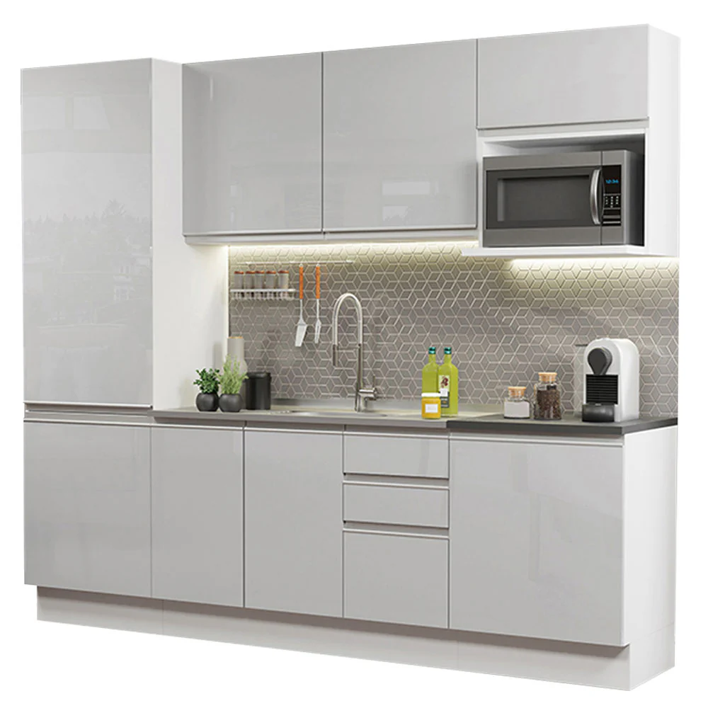 Combo Completo de Cocina 100% MDF 240 cm Frentes Blanco Brillante Acordes Madesa 01 - Image 3