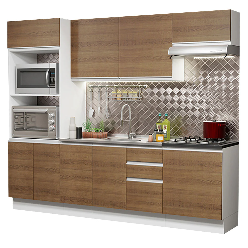 Combo Completo de Cocina 100% MDF 250 cm Blanco/Marrón Acordes Madesa 03 - Image 3