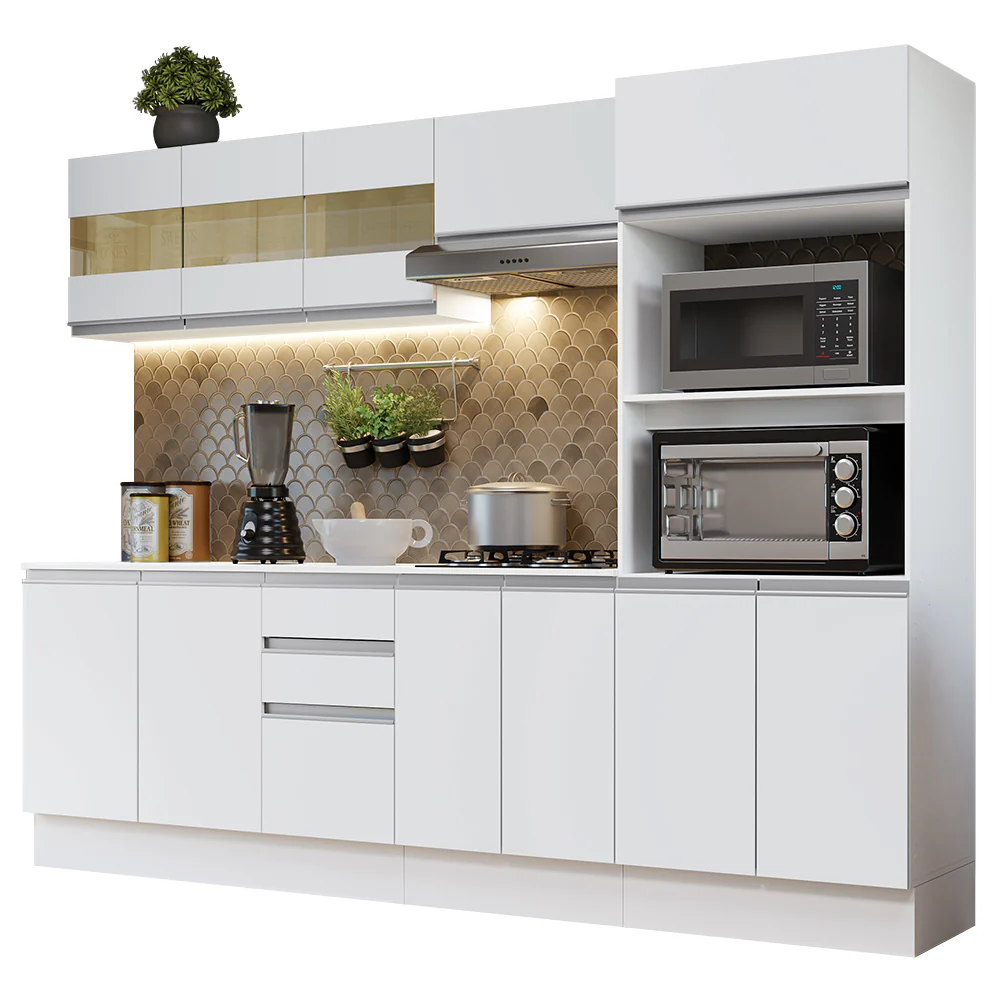 Combo Completo de Cocina 100% MDF 250 cm Blanco Smart Madesa 02 - Image 3