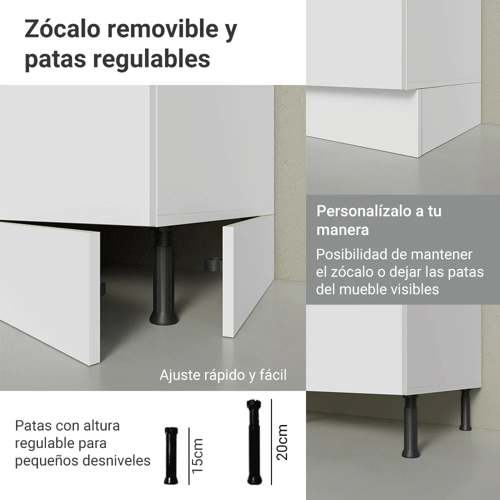 Combo Completo de Cocina 100% MDF 250 cm Blanco Smart Madesa 02 - Image 9