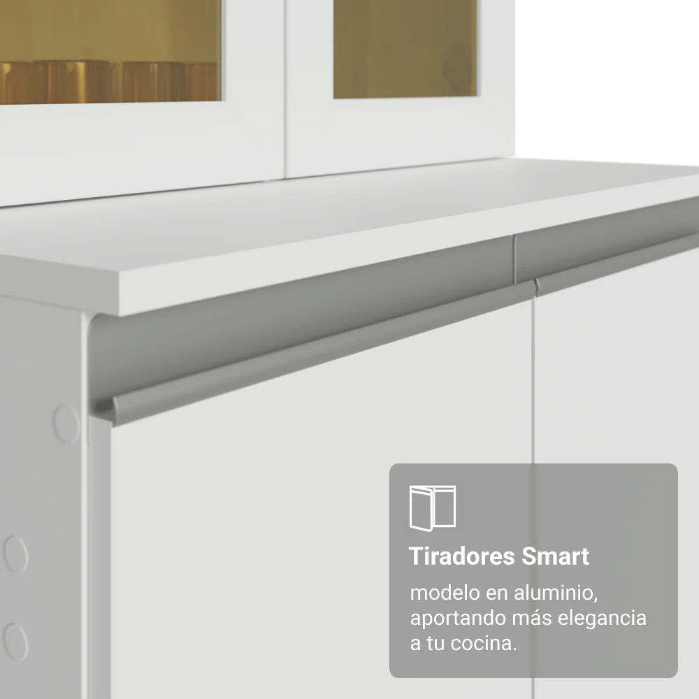 Combo completo de Cocina 100% MDF 250cm Blanco Smart Madesa 03 - Image 5