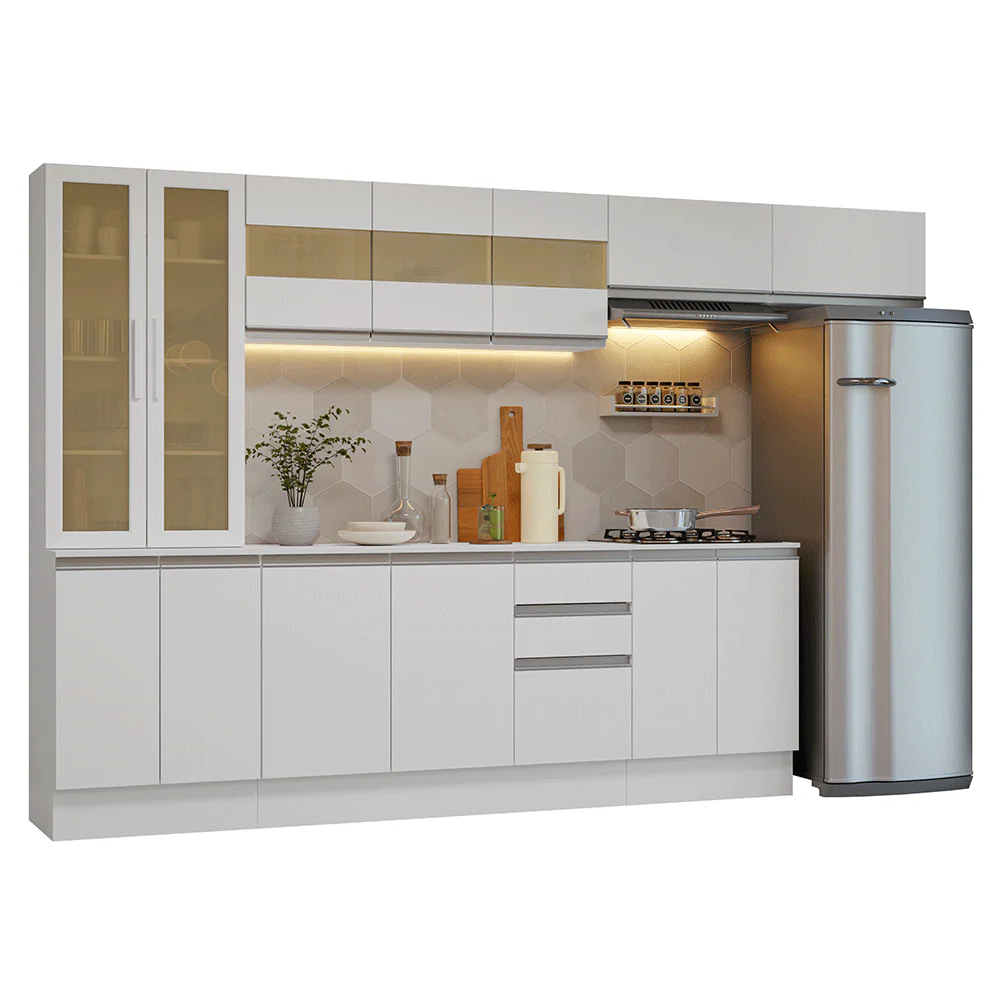 Combo Completo de Cocina 100% MDF 300 cm Blanco Smart Madesa 04 - Image 3