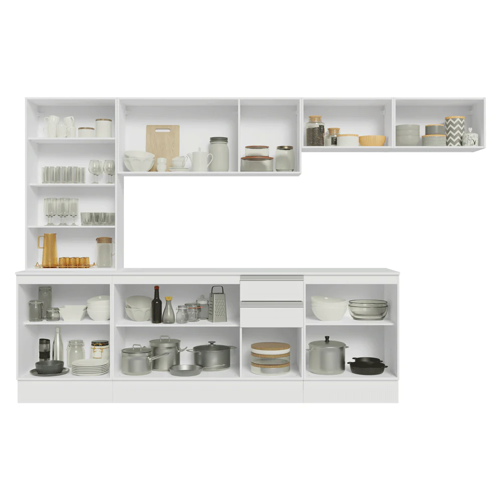 Combo Completo de Cocina 100% MDF 300 cm Blanco Smart Madesa 04 - Image 5