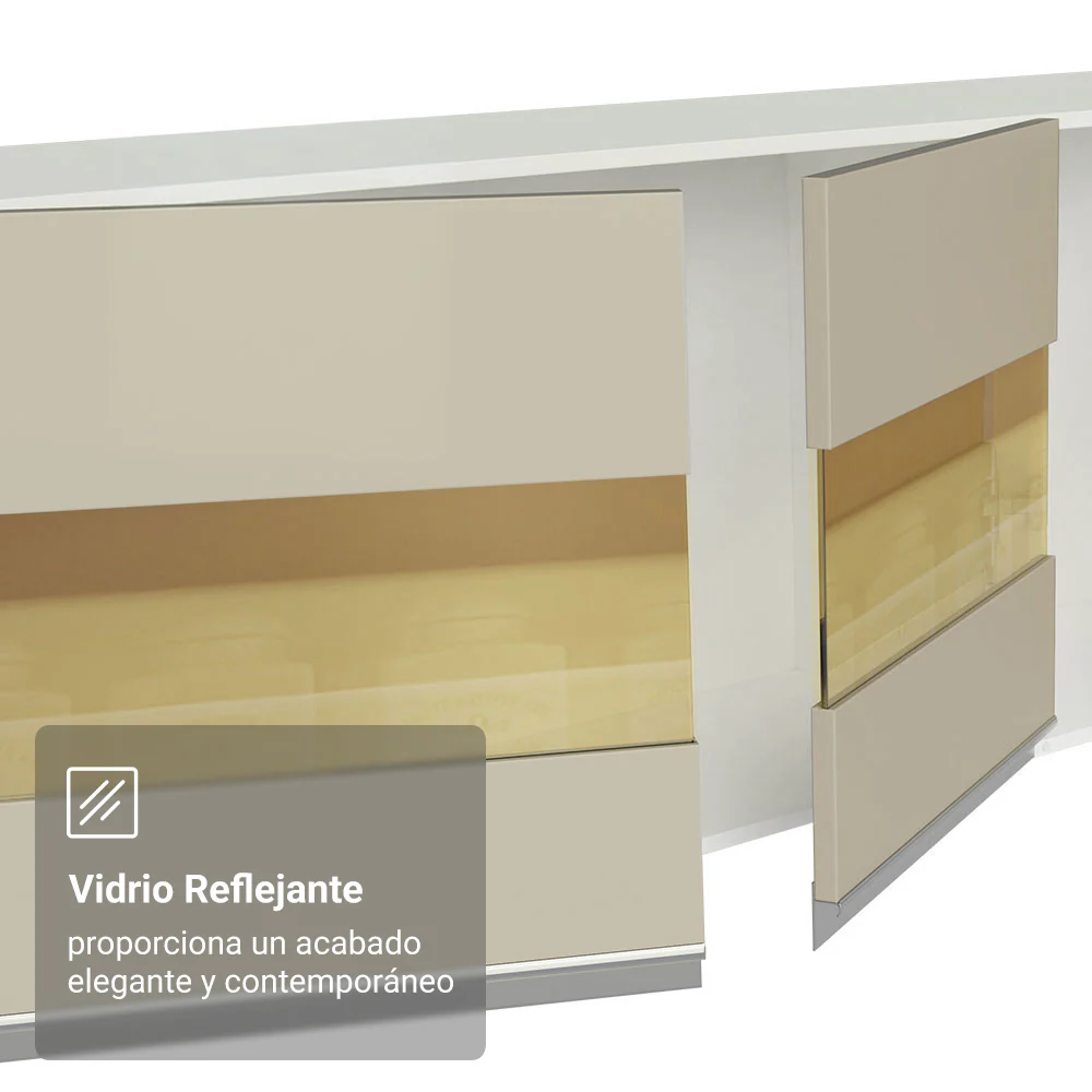 Combo completo de Cocina 100% MDF 300cm Blanco/Marrón/Crema Smart Madesa 03 - Image 7
