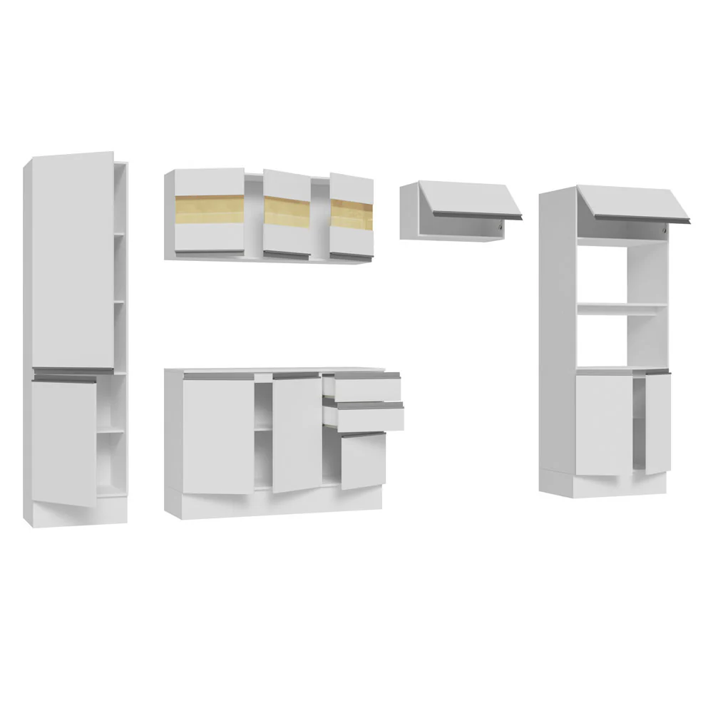 Combo completo de Cocina 100% MDF 300cm Blanco Smart Madesa 03 - Image 9