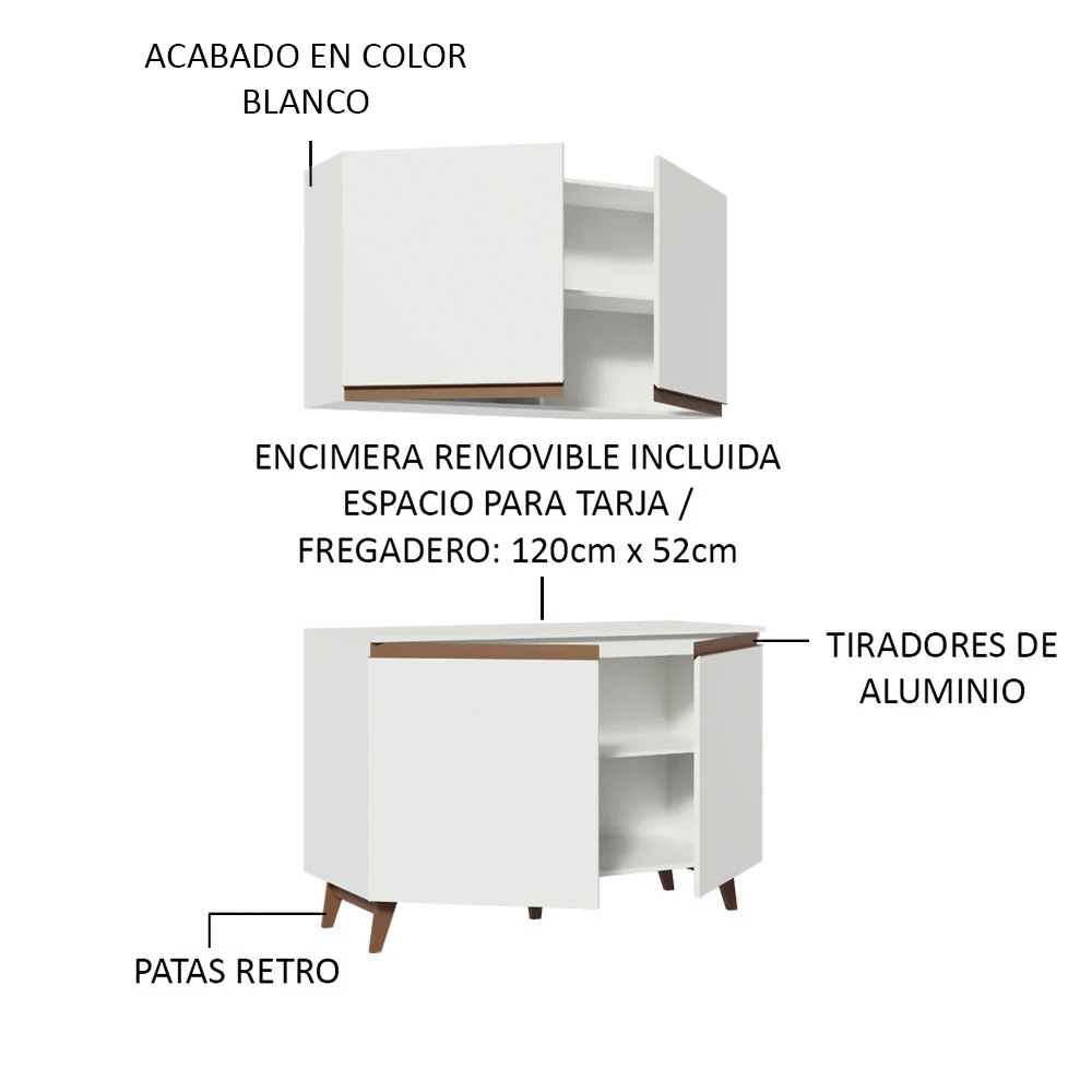Combo completo de Cocina 120cm Blanco Reims - Image 4