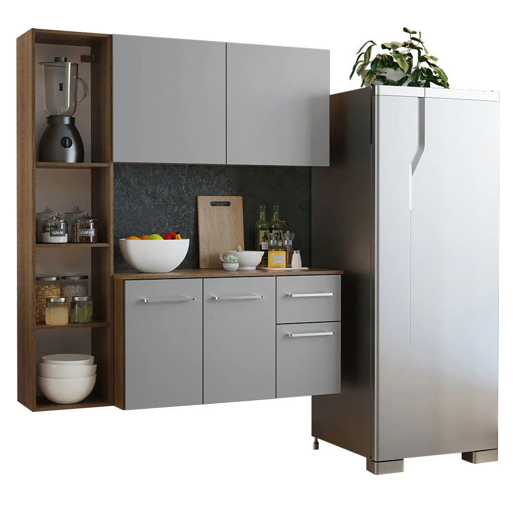Combo completo de Cocina 120cm Marrón/Gris Easy - Image 3