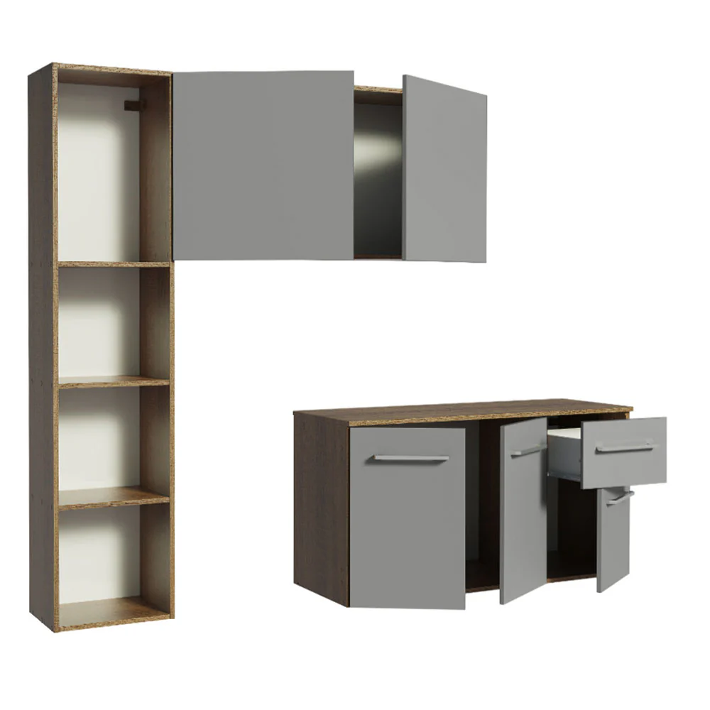 Combo completo de Cocina 120cm Marrón/Gris Easy - Image 7