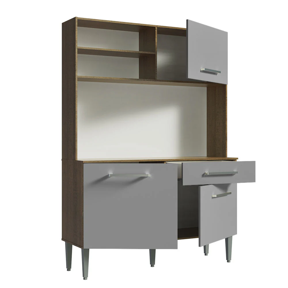Cocina Compacta 120cm Marrón/Gris Life - Image 4