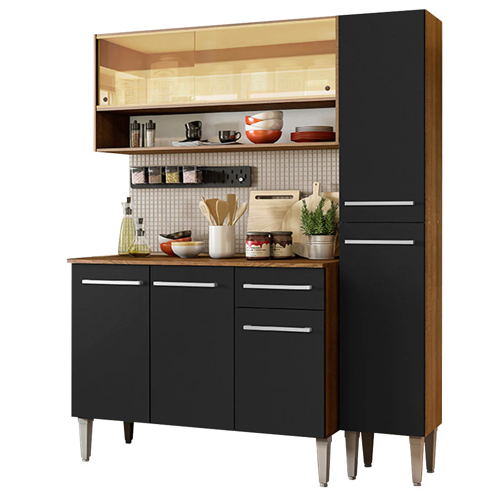 Combo de Cocina 137cm Marrón/Negro Emilly Art Madesa 04 - Image 2