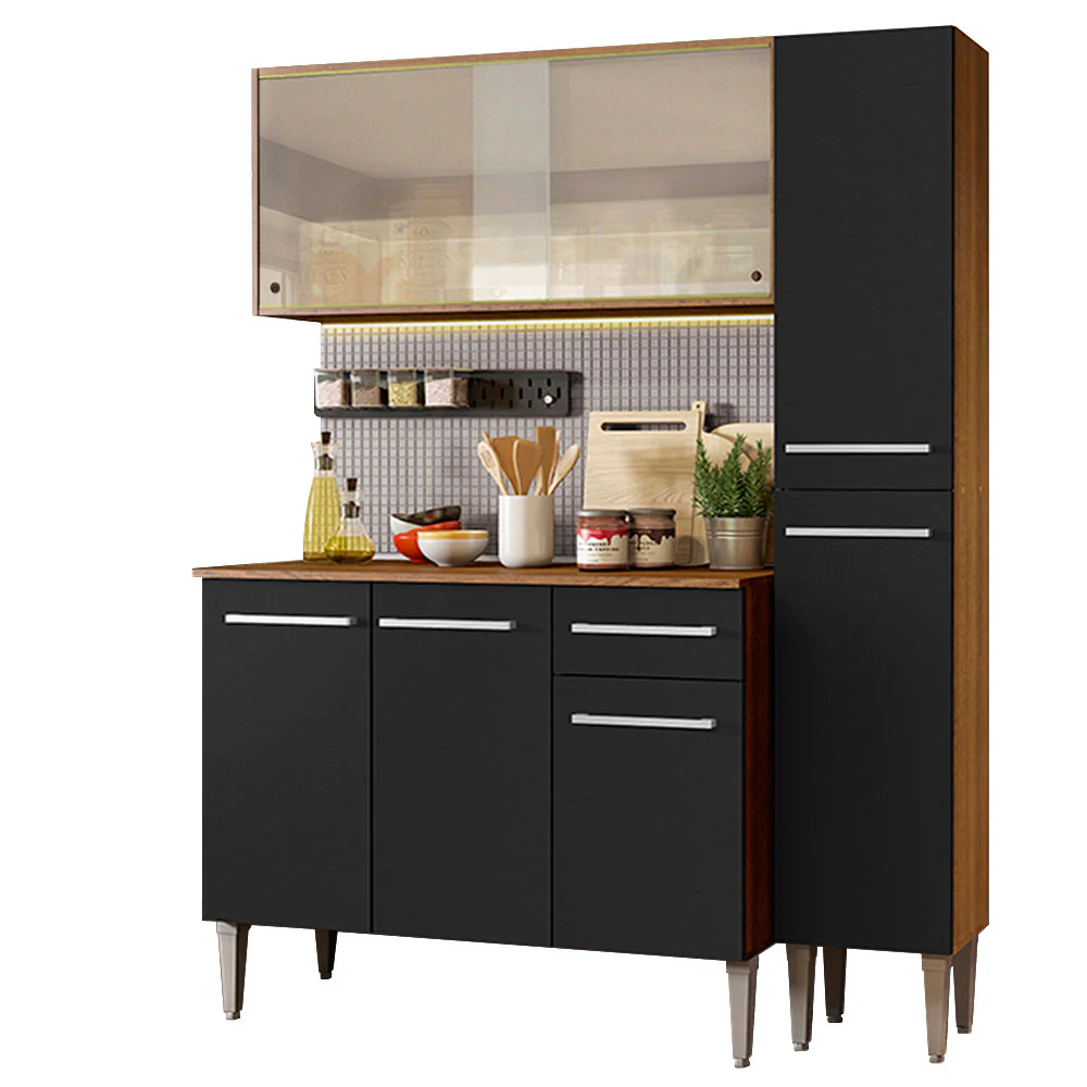 Combo de Cocina 137cm Marrón/Negro Emilly Force Madesa 02 - Image 2