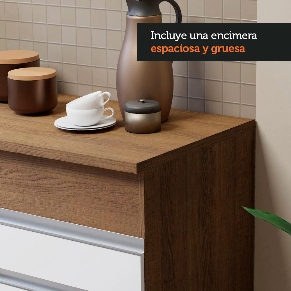 Combo de Cocina 150cm Marrón/Blanco Glamy Madesa 01 - Image 5