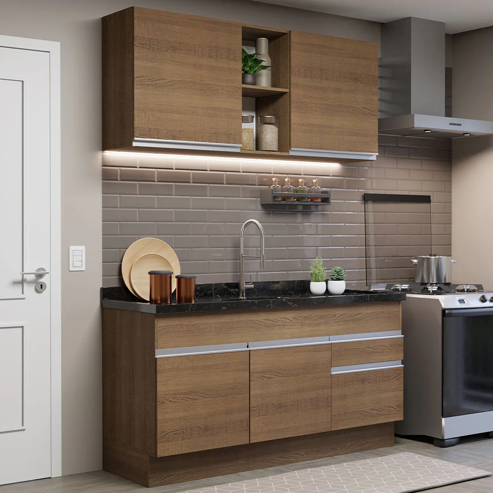 Combo de Cocina 150cm Marrón Glamy Madesa 02