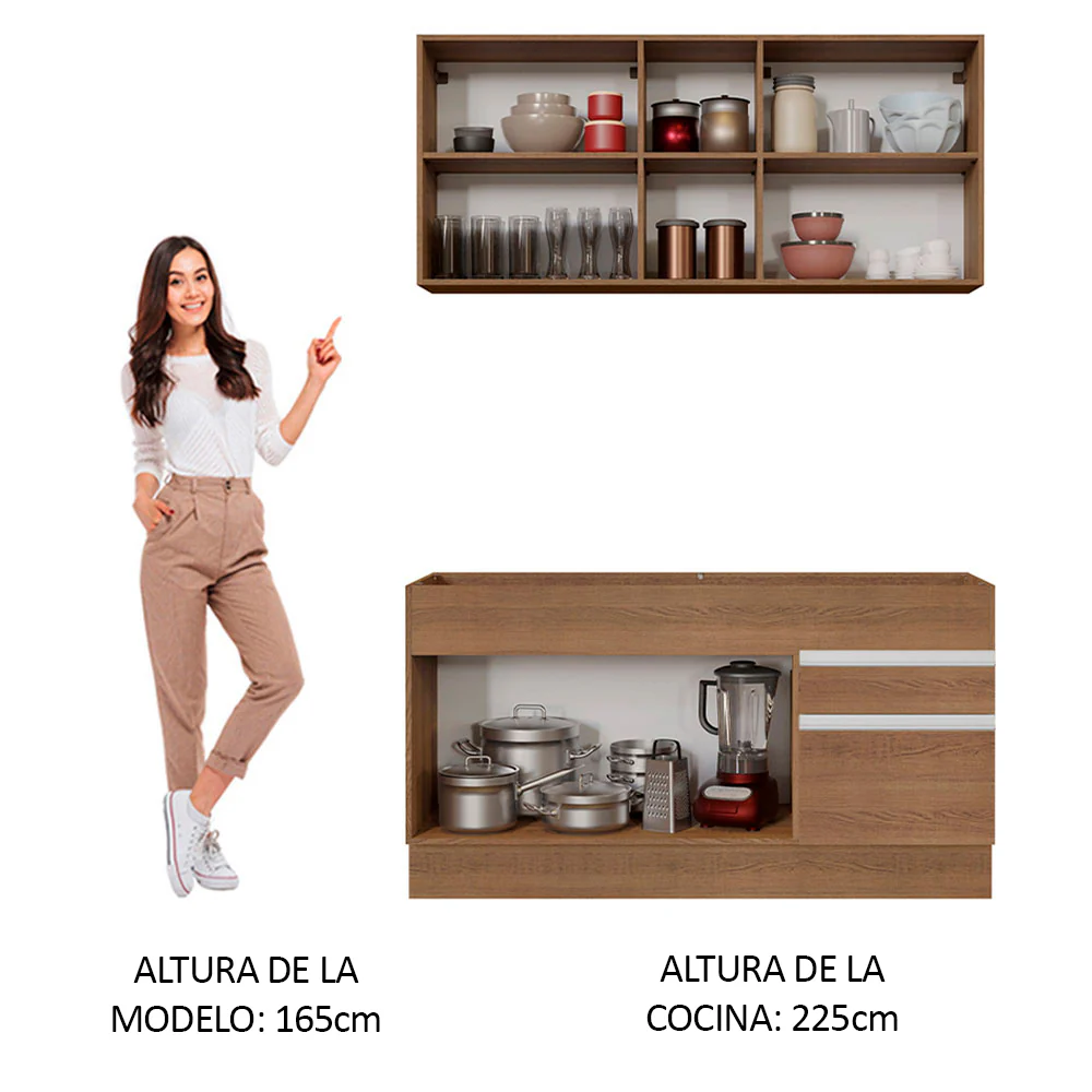 Combo de Cocina 150cm Marrón Glamy Madesa 02 - Image 4