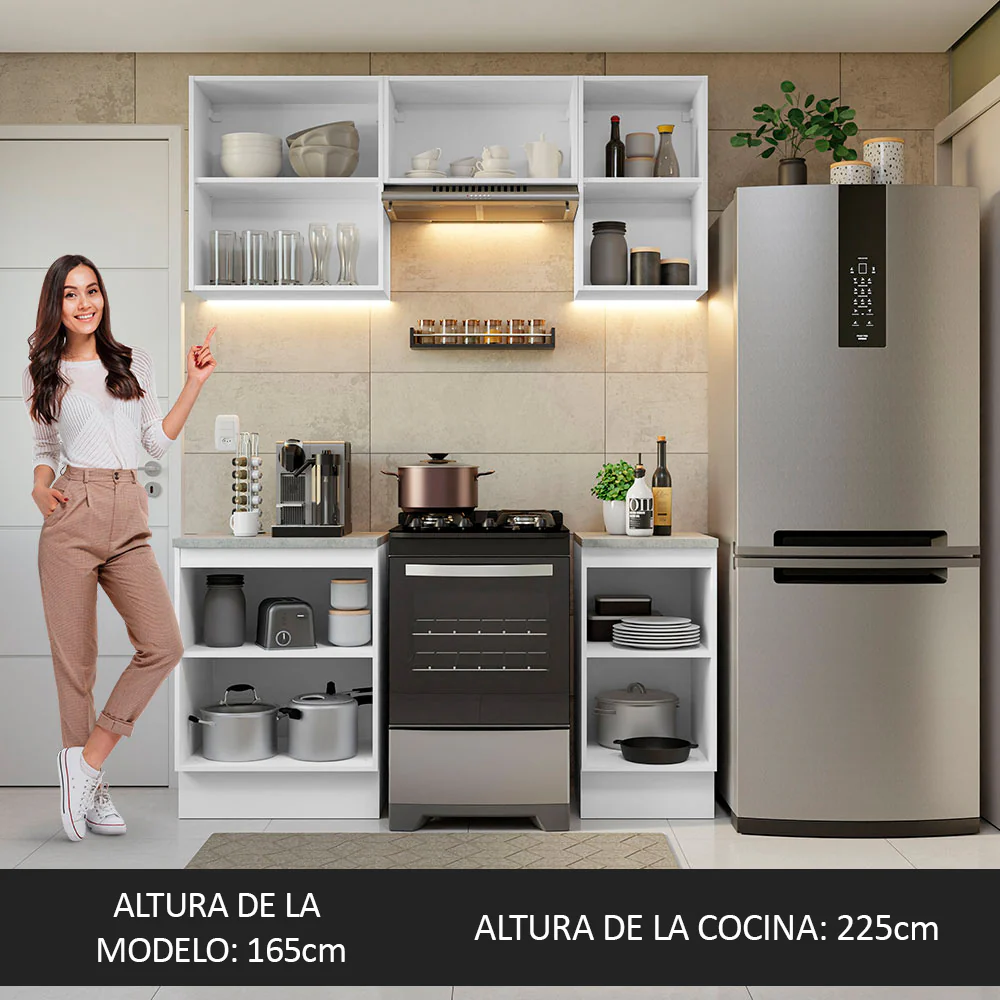 Combo de Cocina 160cm Glamy Madesa - Blanco - Image 6