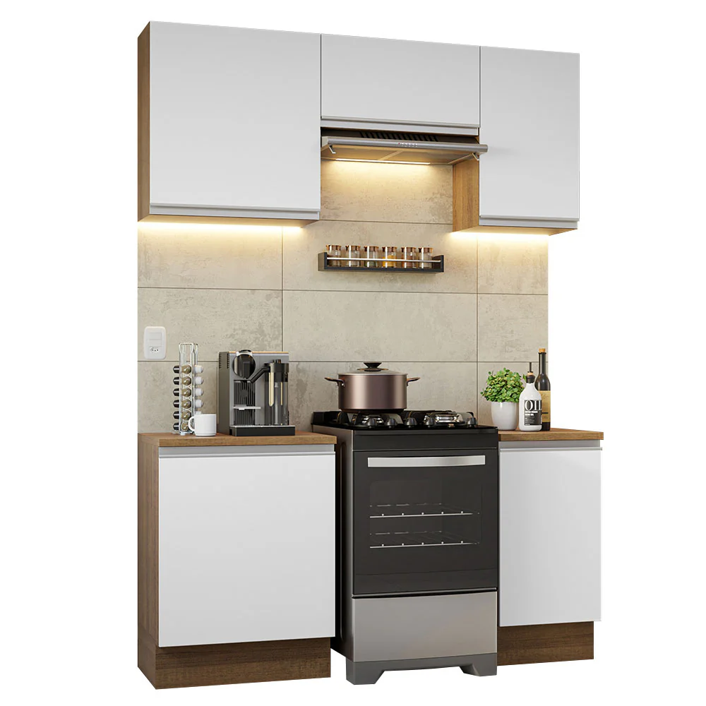 Combo de Cocina 160cm Marrón/Blanco Glamy Madesa 07 - Image 3