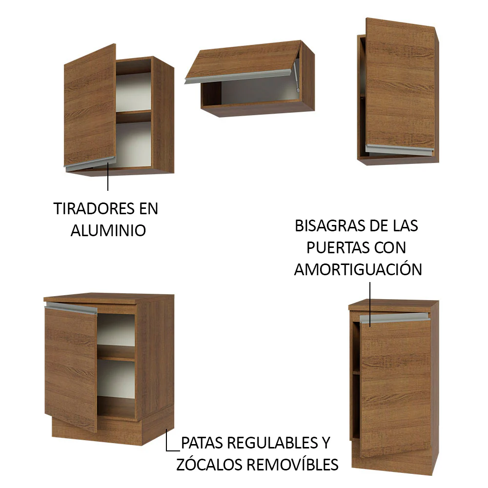 Combo de Cocina 160cm Marrón Glamy Madesa 07 - Image 4