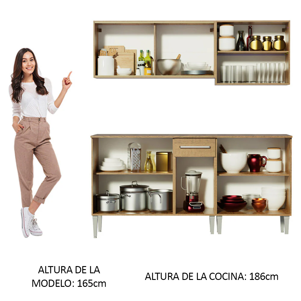 Combo de Cocina 169cm Emilly Box Madesa 03 - Marrón - Image 6