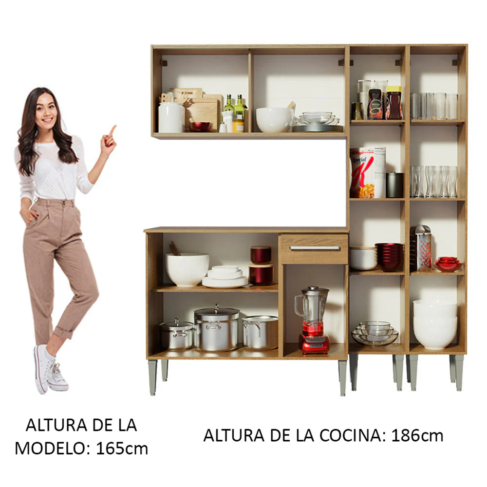 Combo de Cocina 169cm Emilly Fly Madesa 05 - Marrón - Image 4