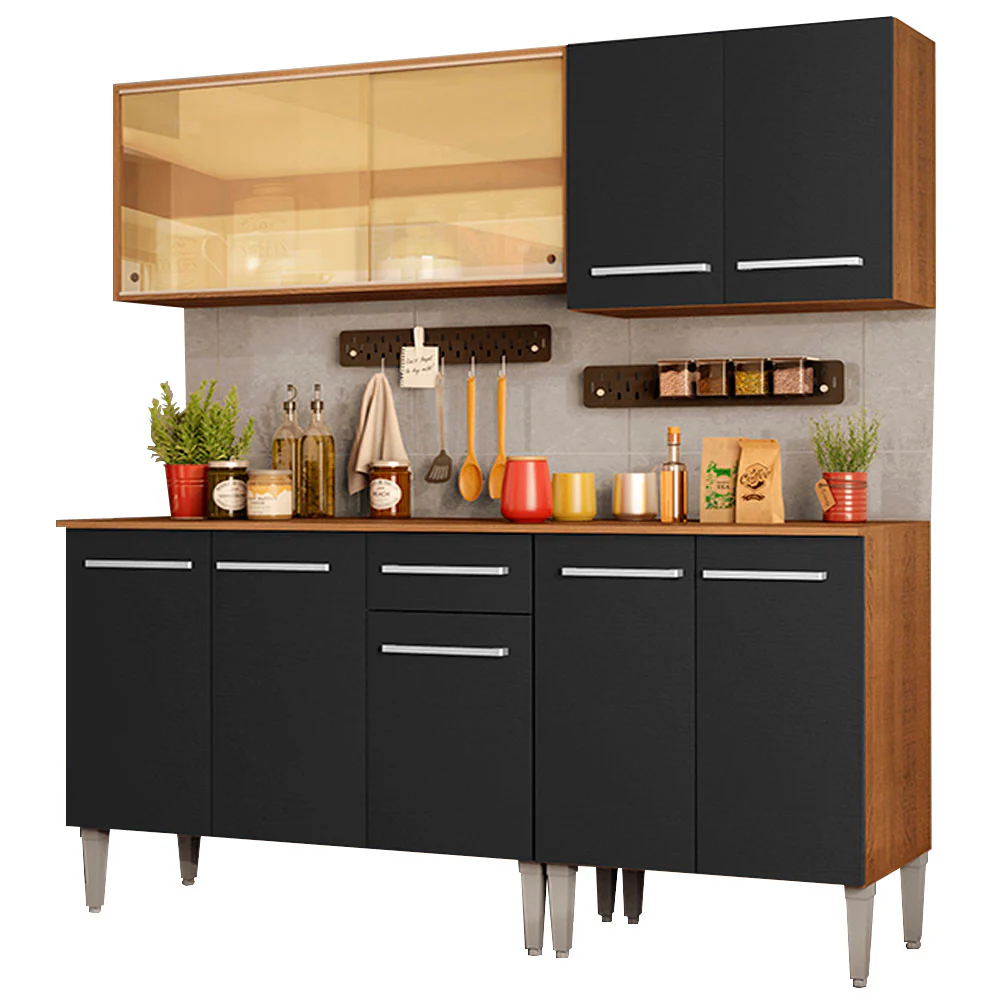 Combo de Cocina 169cm Marrón/Negro Emilly Drive Madesa 04 - Image 3