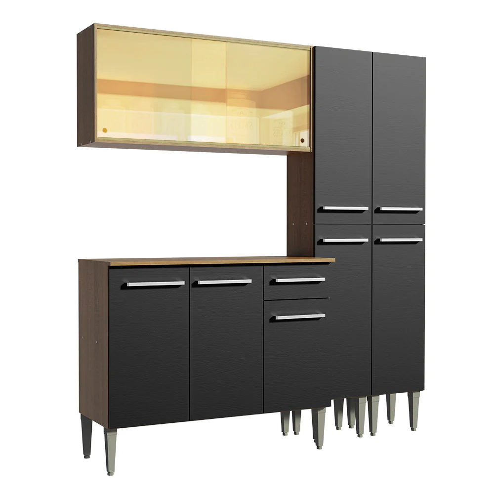 Combo de Cocina 169cm Marrón/Negro Emilly Voice Madesa 06 - Image 9
