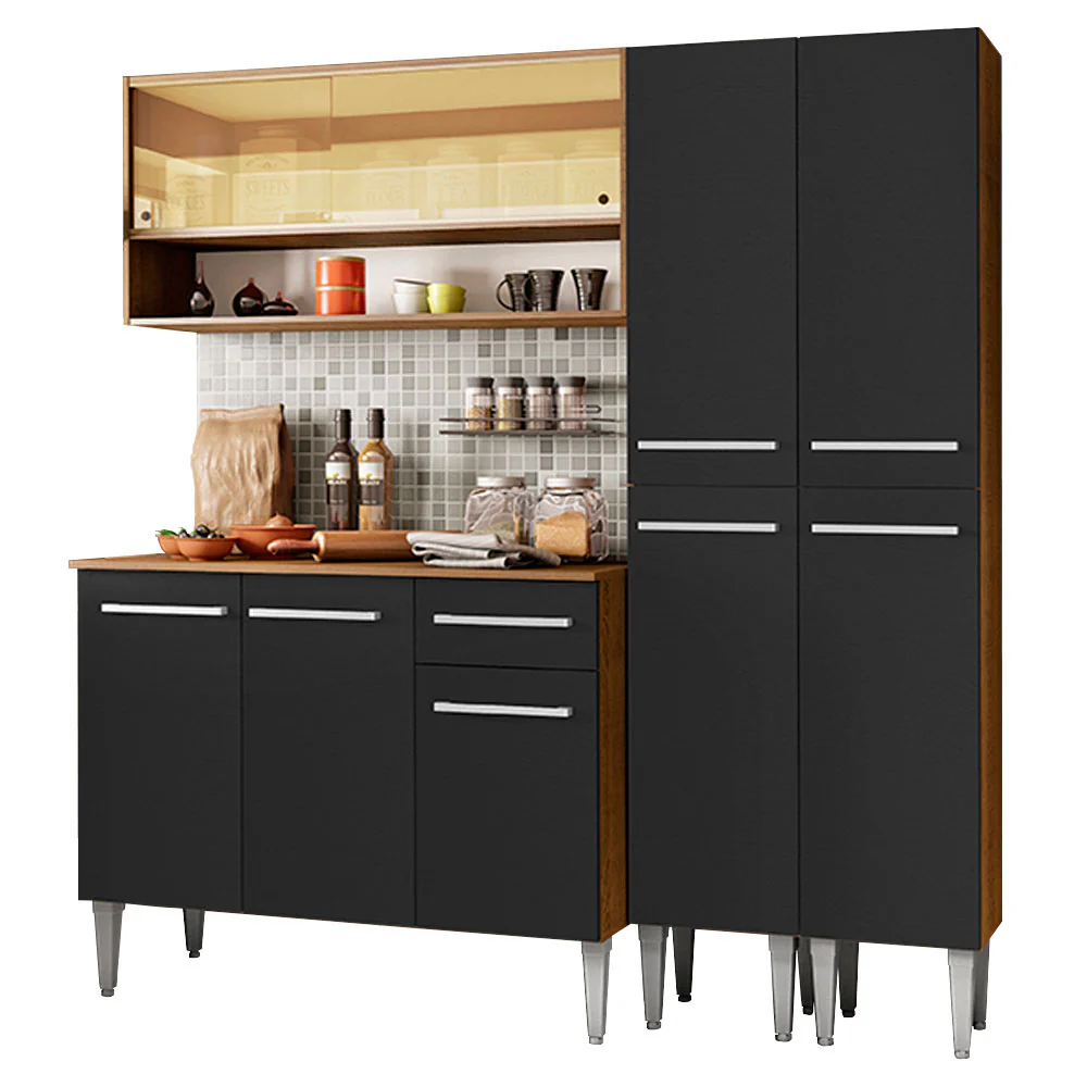 Combo de Cocina 169cm Marrón/Negro Emilly Winter Madesa 08 - Image 3