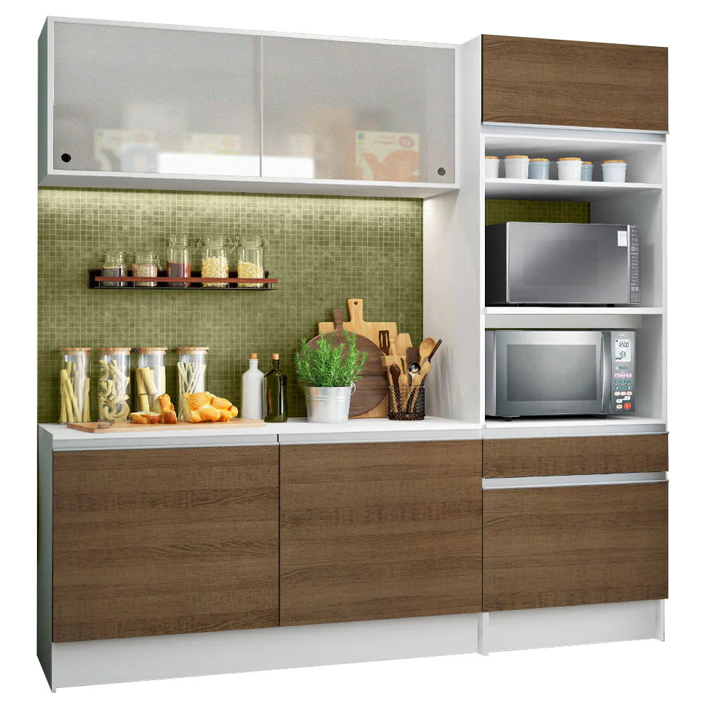 Combo completo de Cocina 180 cm Blanco/Marrón Topazio Pop - Image 3