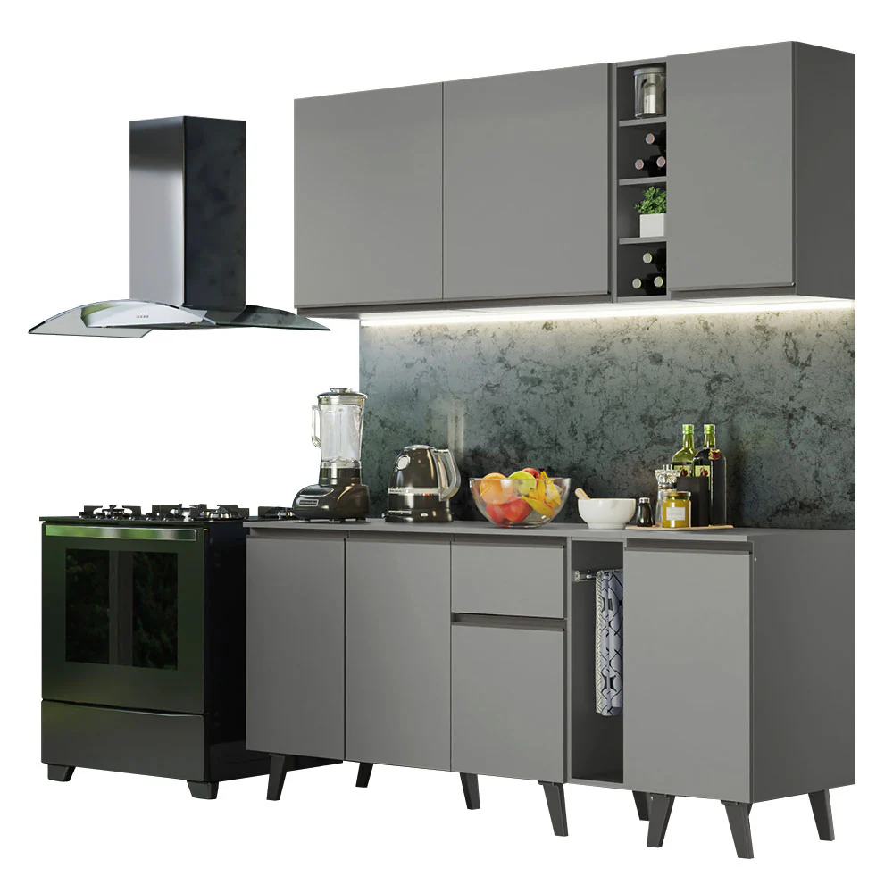 Combo Completo de Cocina 180 cm Gris Nice Madesa 01 - Image 3