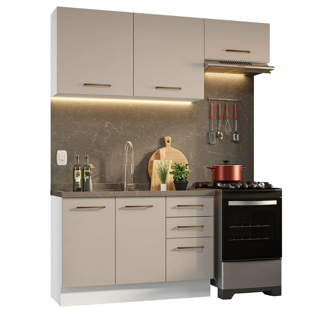 Combo de Cocina 180cm Blanco/Crema Agata Madesa 09 - Image 3
