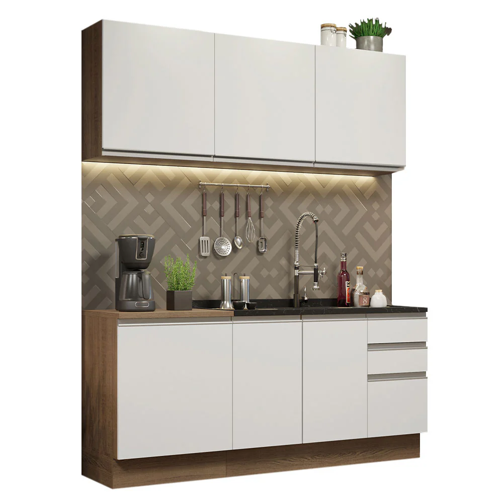 Combo de Cocina 180cm Marrón/Blanco Glamy Madesa 05 - Image 3