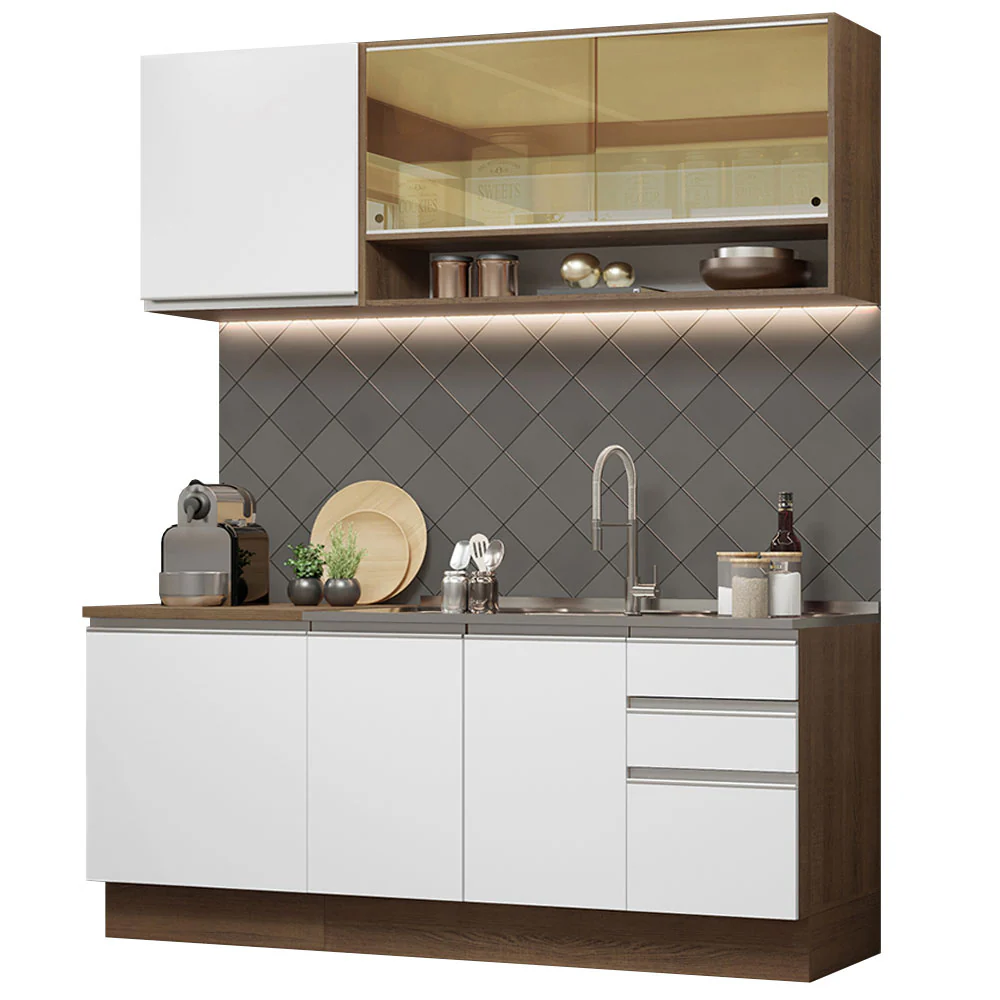 Combo de Cocina 180cm Marrón/Blanco Glamy Madesa 06 - Image 3