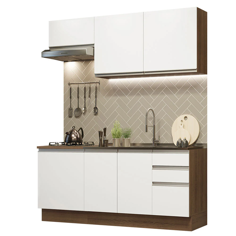 Combo de Cocina 180cm Marrón/Blanco Glamy Madesa 07 - Image 3